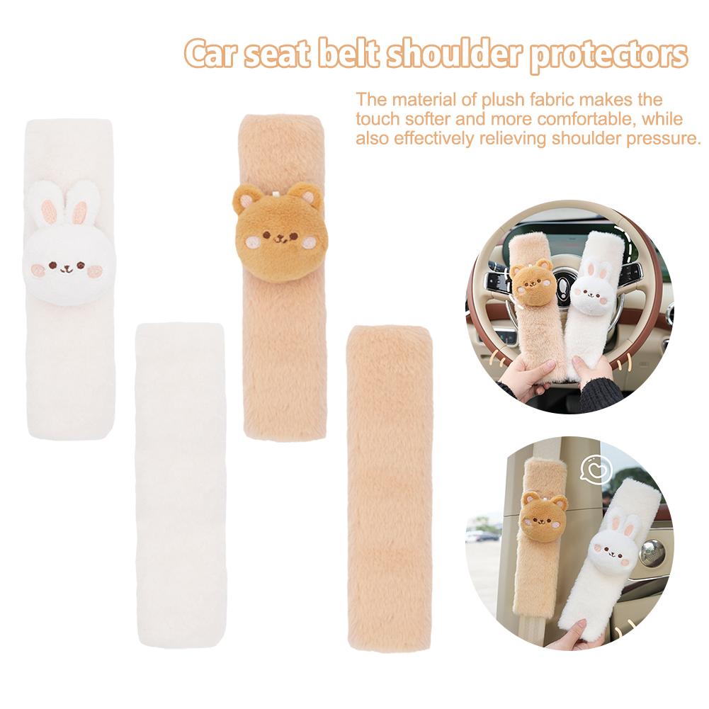 Car Soft Belt Cover Universal Auto Belt Covers Plush Safety Belts Warm Auto Interior Accessories Shoul N3y1