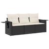 VidaXL Salon de Jardin avec Coussins 3 pcs, Canapés de Patio, Ensemble de Meubles, Mobilier de Terrasse Extérieur, Noir 3252193