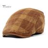 Driver Cap Newsboy Retro Plaid Thick Soft Breathable Keep Warm Cabbie Comfortable Autumn Winter Men Beret Flat Hat for Hunting