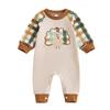 Baby Thanksgiving truthahn Applikation karierter Strampler Body
