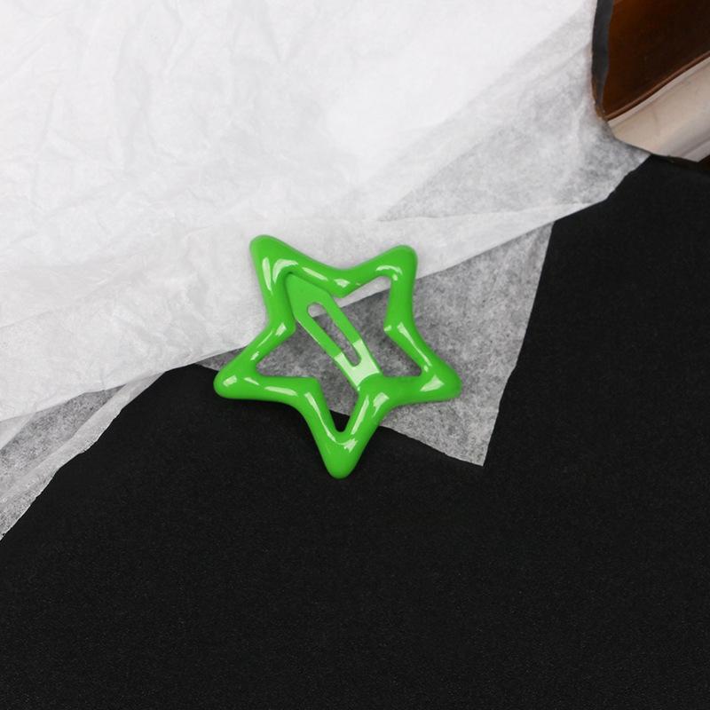 2/20PCS Star BB Red Hair Clip Girls Y2K Cute Silver Color Star Barrettes Women Simple Metal Snap Clip Headdress Hair Accessories