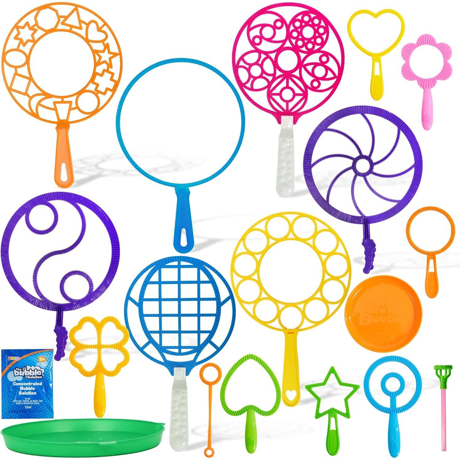 Discover Intime 8 Pieces Big Bubble Wands Giant Bubble Playthings Collection Featuring Loose Tray Designed For Children Warm Season Outdoor Game Celebration