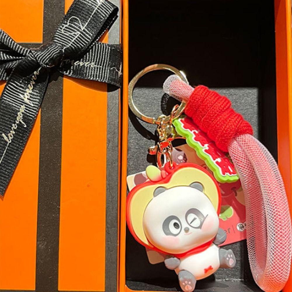 Cartoon Fruit Panda Keychain Creative Bag Pendant New Car Keyring Small Gift