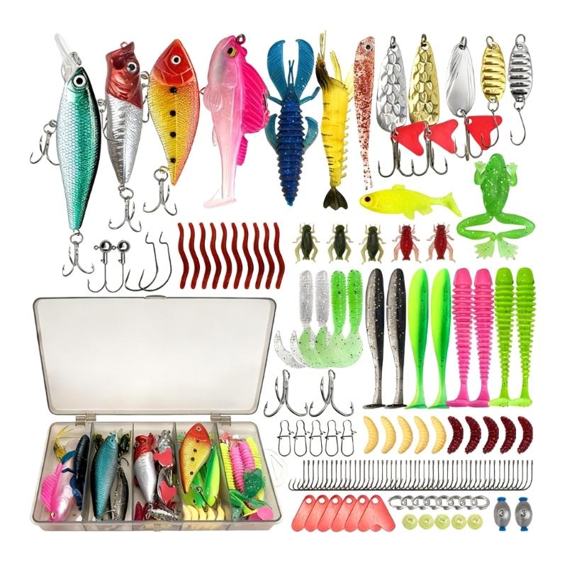 127/133pcs Fishing Accessory Lures Swim Baits Set Including Hook Storage Case for Enthusiasts Long Lasting Use