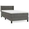 3131112 vidaXL Divan Bed and Mattress Dark Grey 90x190 Cm Velvet