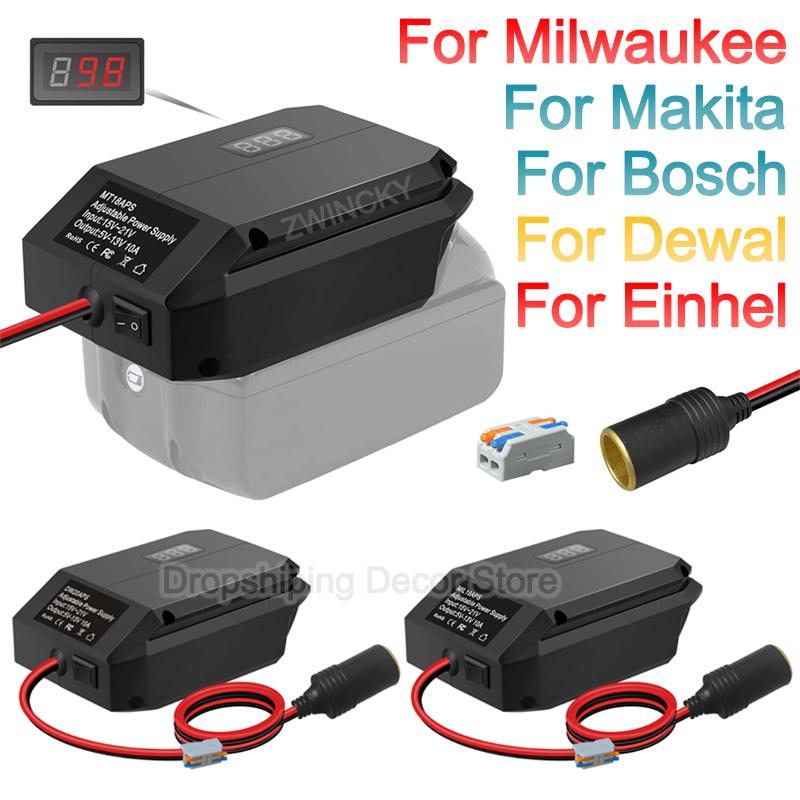 18V To 5-13V Step Down Converter For Makita/Dewal/Milwauke/Bosch/Einhel 18V Battery Cigarette Lighter Adapte Voltage Regulator