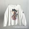 Mens Streetwear Long Sleeve T-Shirt Vintage Graffiti Print Loose Fit Teens