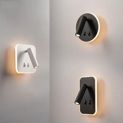 Lampă de perete cu LED simplă, cu rotație de 350 de grade, reglabilă, pentru dormitor, pentru noptieră, cu comutator, lămpi de iluminat pentru interior.