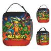 Italian Brainrot Meme Lunch Bag Funny Lunch Box For Adult Travel Portable Cooler Bag Oxford Designer Thermal Tote Handbags