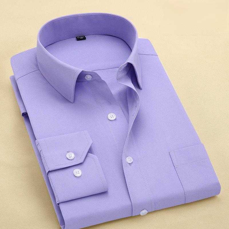 Pánská košile s dlouhým rukávem 8XL jednobarevná do práce, kanceláře, business, klasická košile s dlouhým rukávem pro muže, ležérní bílá pánská košile