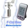 433mhz Professional RF Wireless Weather Station Clock Wireless Anemometer With Wind Speed & Direction Sensor New