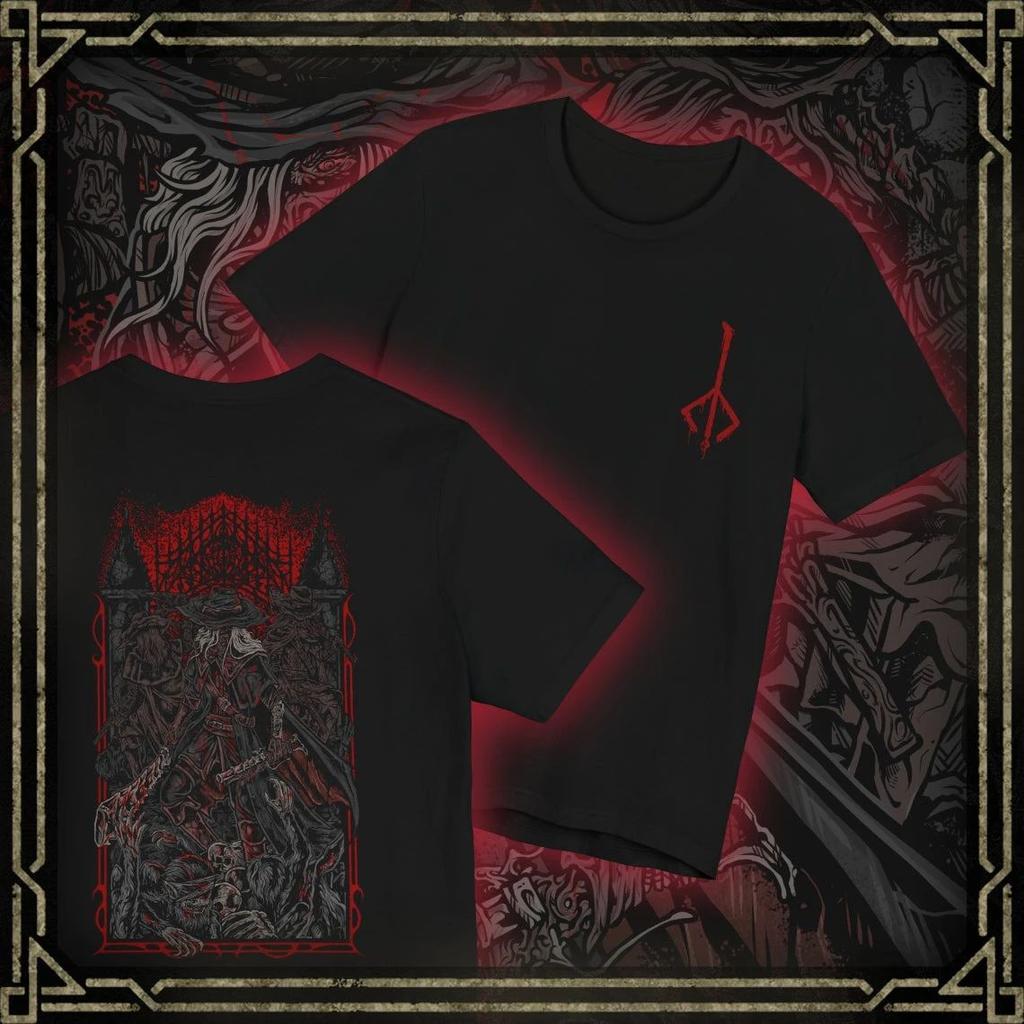 T-shirt con Stampa Personaggi Gioco Bloodborne per Uomo e Donna Estate Nuova Moda Manica Corta Streetwear