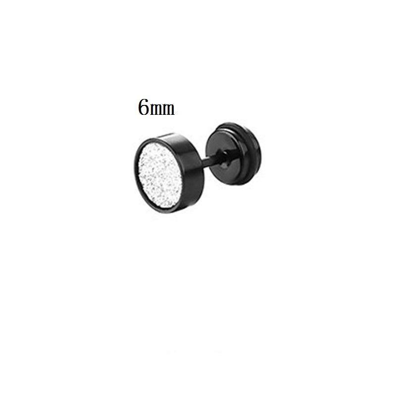 Simple Punk Scrub Stainless Steel Earrings High Grade Round Barbell Style Stud Ear Jewelry Party Gifts For Women Men