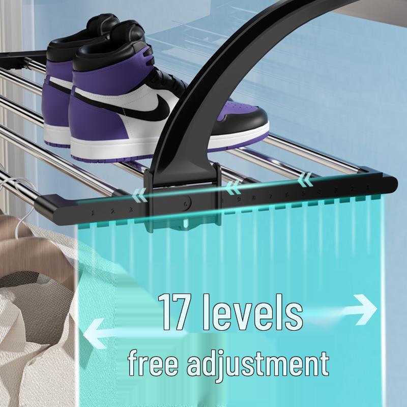 Foldable Stainless Steel Clothes Drying Rack: Durable, Retractable Hanging Pole for Balcony or Window Use