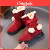 New And Plush Little Girls Warm Princess Baby Childrens Snow Boots And Big Childrens Cotton Shoes