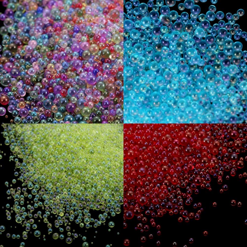 10/20g 0,4-3mm Winzige Kristallglasperlen Mini-Blasenball-Perlen Epoxidharz-Füller Für DIY-Silikonform Nagelkunst-Dekoration Füllungen