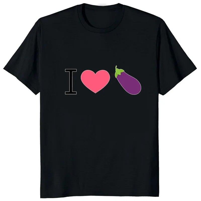 Pixellated Censored Funny Peach Eggplant Meme Printed Tshirt I Love Eggplant Graphic T Shirt Casual Fashion Summer Unisex Tees