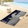 Custom Name Rooster France Print Beach Towel, Large Soft Quick Dry Towel for Beach Camping Swimming