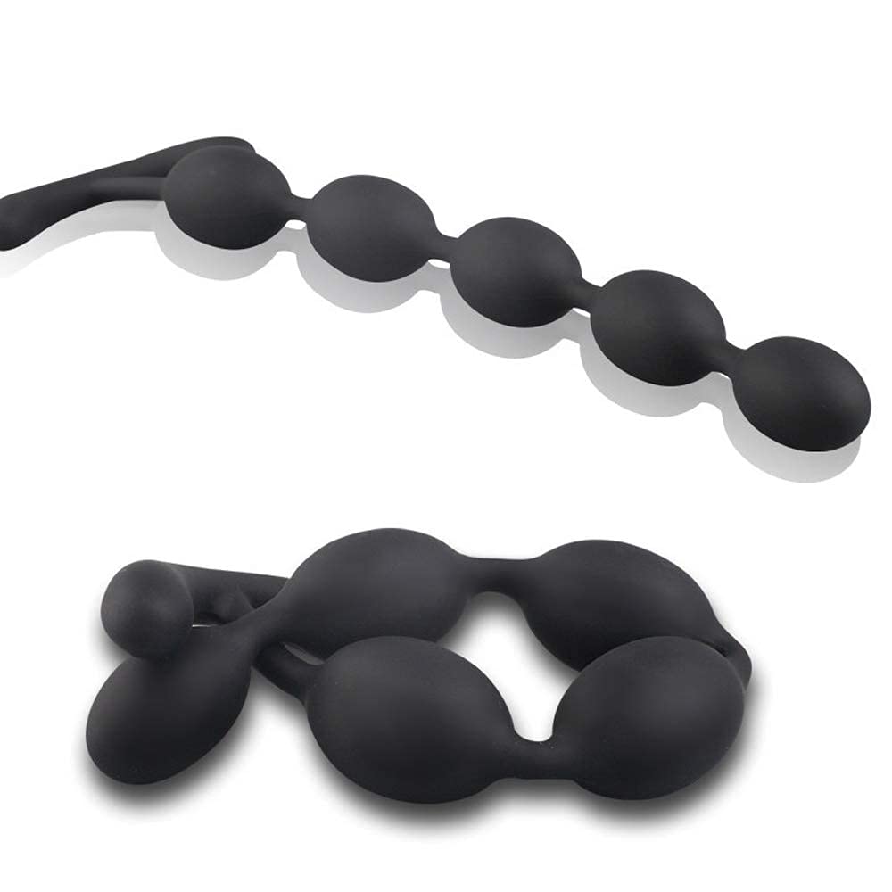 Anal Plug Anal Beads Made of Silicone with Handle Popular Ranking Adult Anal Pearl Anal Plug SM Goods 5 Connected Beads Anal Beads Beginner Waterproof