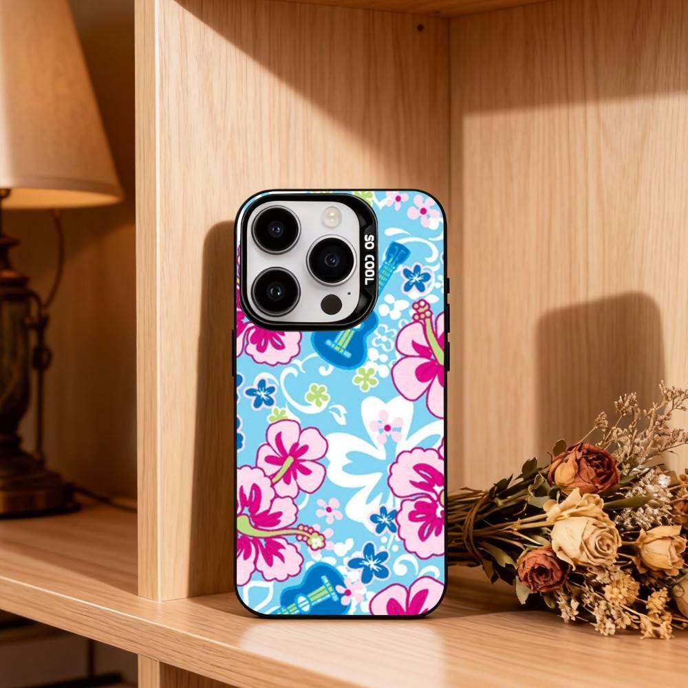 Hawaiian Hibiscus Flower Phone Case For iPhone17,16,15,14,13,12,11 Plus,Pro Max Black Candy silver phone case