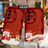 Phone Case: 2D Flat, Suitable for Samsung Galaxy A34 A35 M05 M06 S20 S22 S21 FE Plus 5G Protective Case, Deep Red Solid Color, Perfect Christmas and H