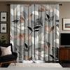 2 Pcsets Of Fashionable Leaf Print Curtains, Polyester Fabric, Machine Washable, Suitable For Living Room Or Bedroom Decoration