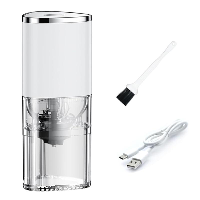 Electric Coffee Grinder Adjustable Grind Settings Plastic Coffee Mill Portable Coffee Bean Grinder for Outdoor Portable