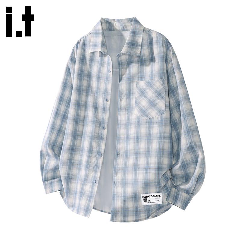 CHOCOOLATEit Men's Plaid Long-Sleeve Shirt