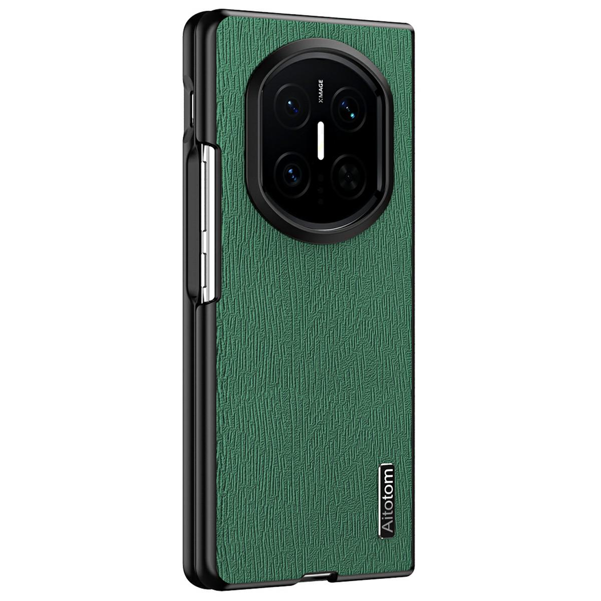 

For Huawei Mate X7 Case Wood Texture PU Leather Coated PC TPU Phone Cover