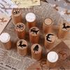 Retro Forest Series Wooden Stamps - Journal & DIY Print Set, 6 Designs
