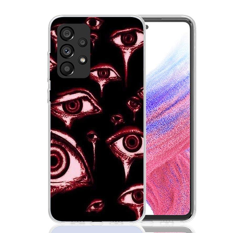 Scary Face Eyes Phone Case For Samsung Galaxy A17 A16 A14 A15 A13 A57 A56 A54 A55 A53 A37 A36 A34 A35 A33 A26 A24 A25 A23 Galaxy