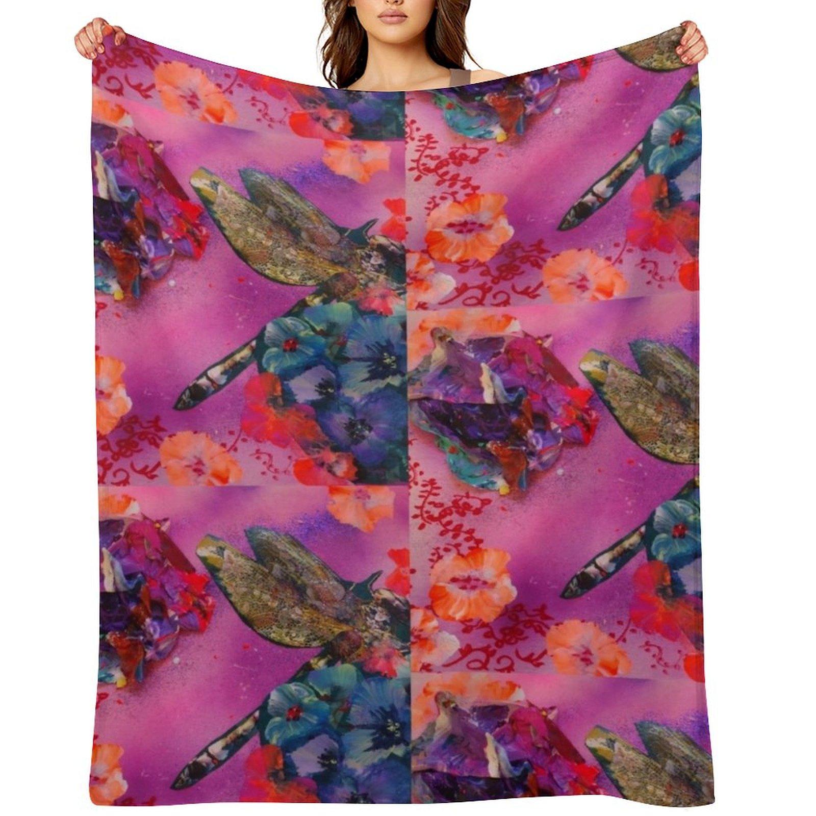 

dragonflies and Blossoms Throw Blanket decorative Travel Blankets For Sofas Flannels Blankets 30x40in