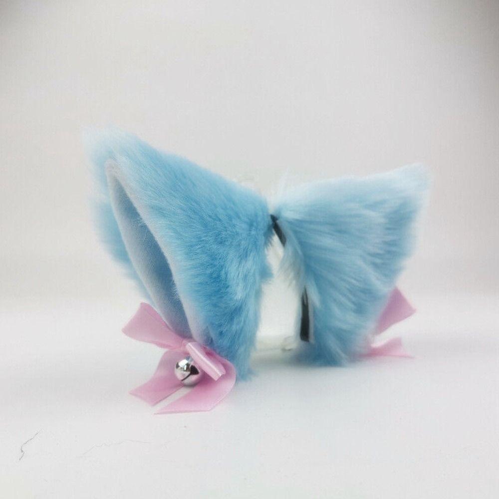 Touch Fastener Bow Cat Ear Decoration Plush Helmet Accessories Cute Cute Plush Stickers  Women