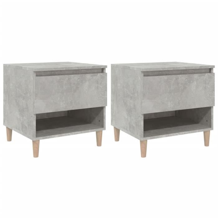 VidaXL Bedside Tables 2 Pcs Concrete Grey 50x46x50 Cm Engineered Wood 819541