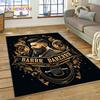 Fashion Barber Shop Logo Skull Vintage Rug Carpet for Living Room Bedroom Decor,Floor Mat Non-slip Decoration for Sofa Doormat