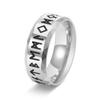 Stainless Steel Men Vintage Nordic Rune Ring Unisex Gothic Jewelry for Men