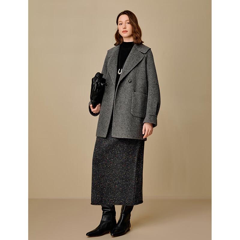 Inman Women's Alpaca Silk Blend Double-Faced Wool Coat