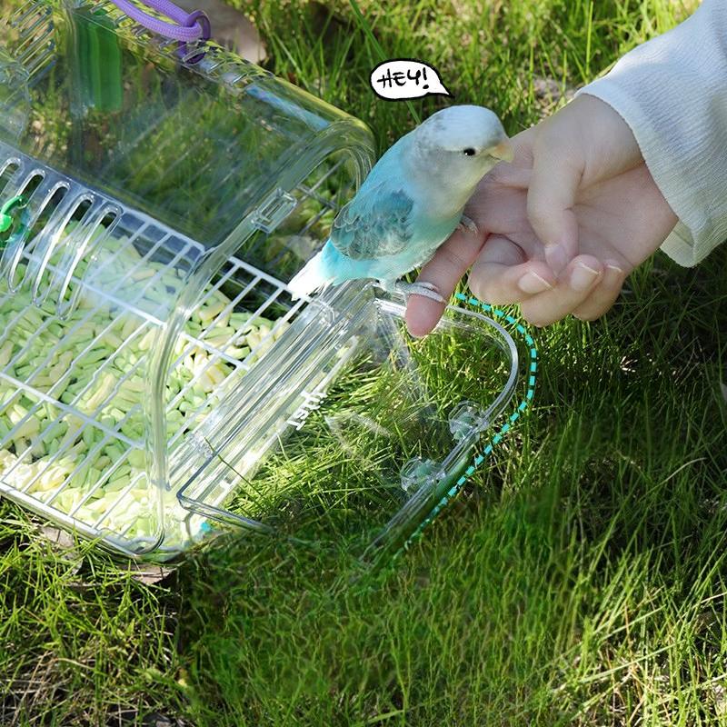 Parrots Cages Portable Outdoor Transparent Bird Bag Breathable Peony Cages Lightweight Bird House Supplies Small Pets Carries