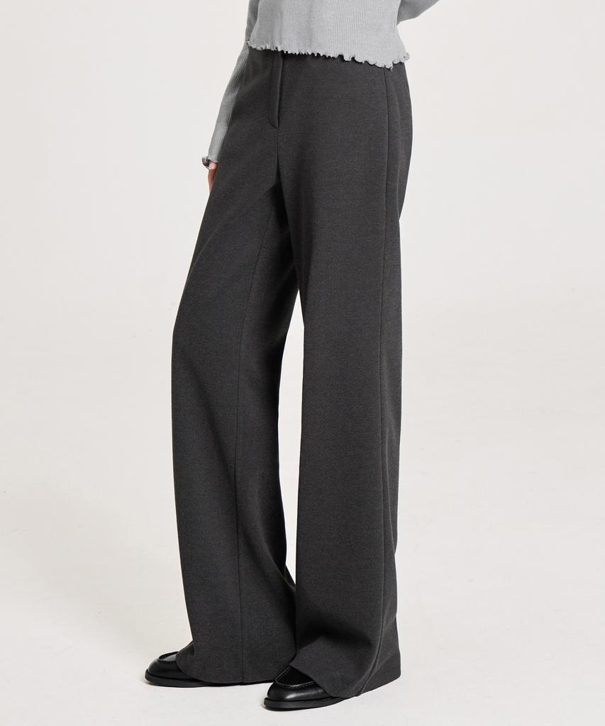 Leondeondada Signature Wool Wide Slacks, Charcoal