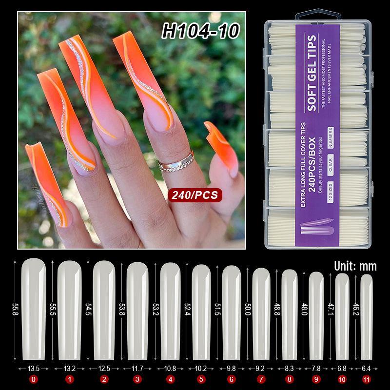 XXXL Denim Water Pipe Nail Art Set - 240 Transparent Ballet Nail Stickers