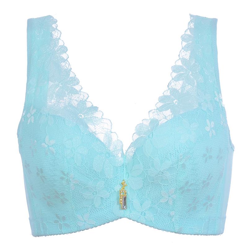 Large Size Women Ultra Thin Minimizer Brassiere Unpadded Underwire Gather Bra Sexy Lace Lingerie