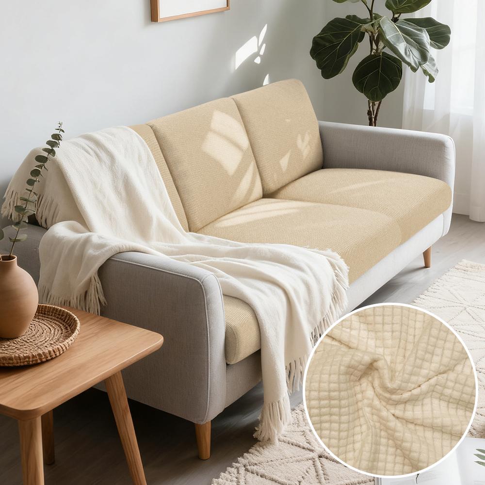 Jacquard Woven Fabric Pure Couch Fitted Covers Polar Thermal Fleece Fabric Form Fitting Sofa Seat Covers Detachable Couch Protector Furniture Cover