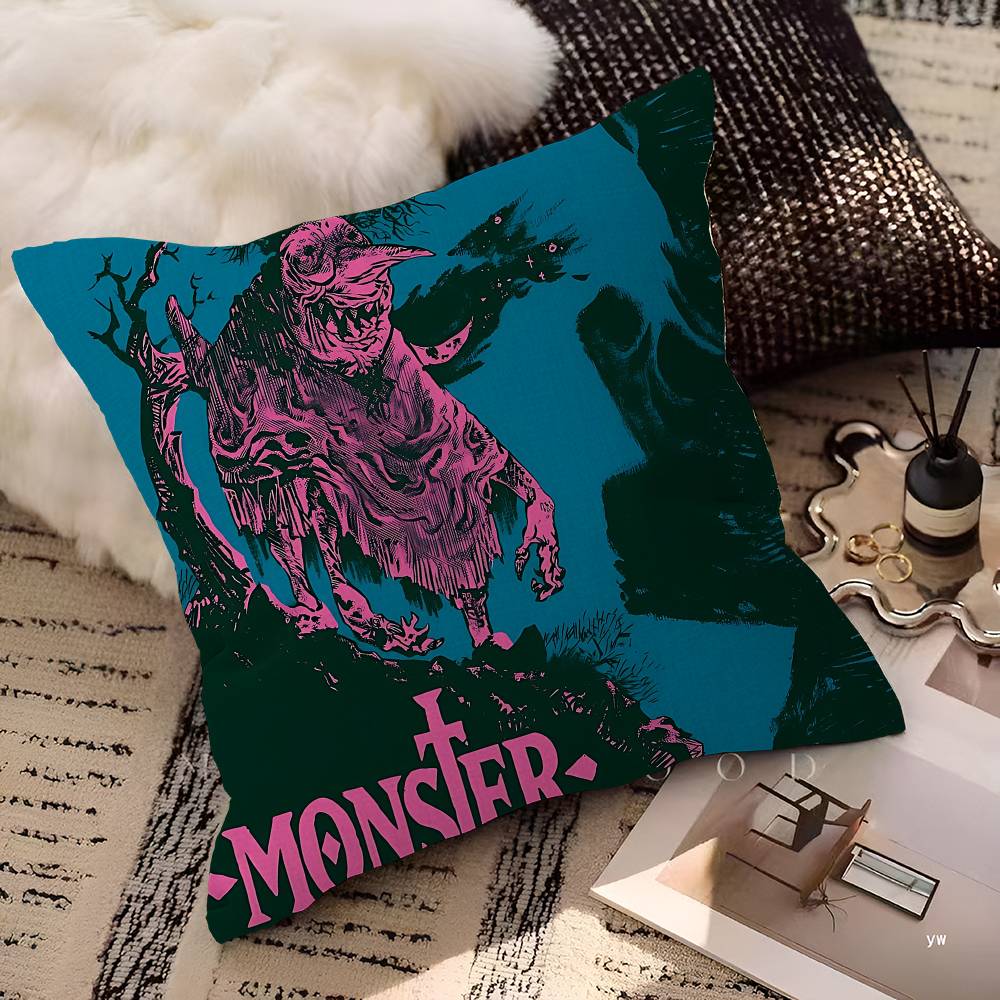 N-Naoki Urasawa S Monster Cushion Cover Inches Farmhouse Decor Home Throw Pillow Covers For Couch Decorations