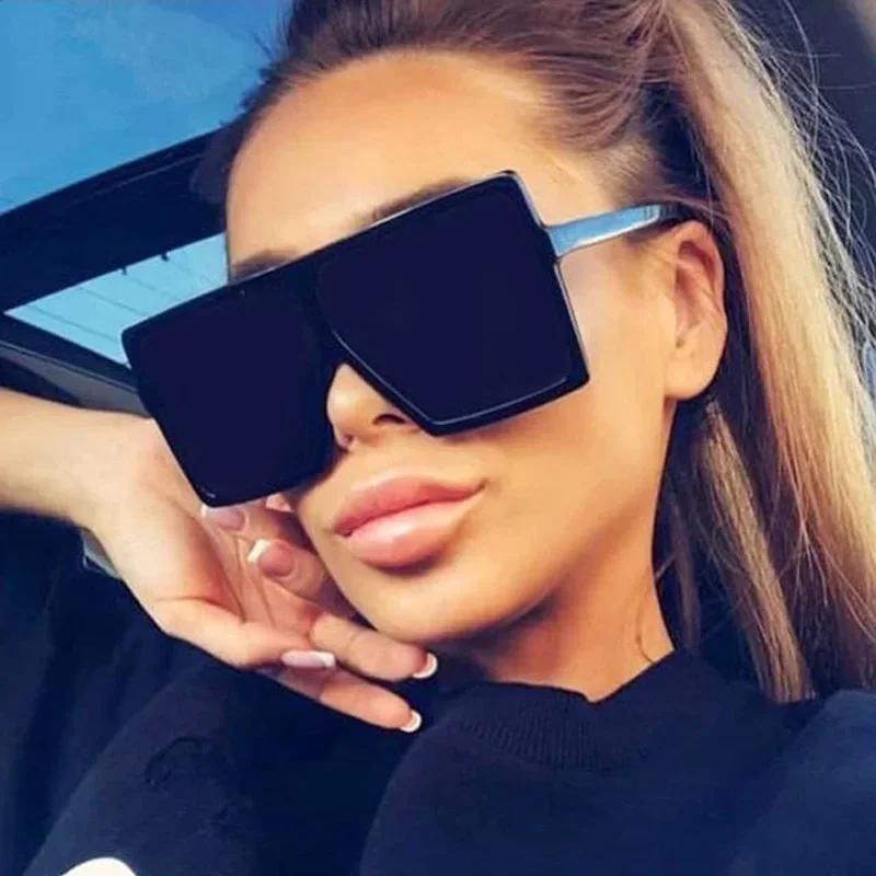 Klassische quadratische lässige Mode-Sonnenbrille Damen Herren Vintage stilvoll ovalförmig minimalistisch weiblich männlich