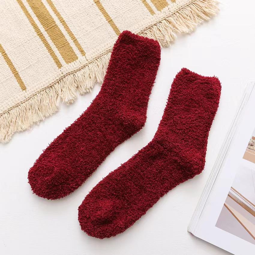 New Thermal Slipper Ankle Socks Women Girls Short Socks Winter Plush Bed Socks Fleece Sock Boots Fluffy Soft Warm Lounge Socks