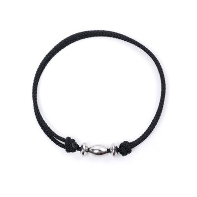 Jbans Classic Surgical Steel Oval Charm String Knot Bracelet (Y2101-Ac075_Bk)