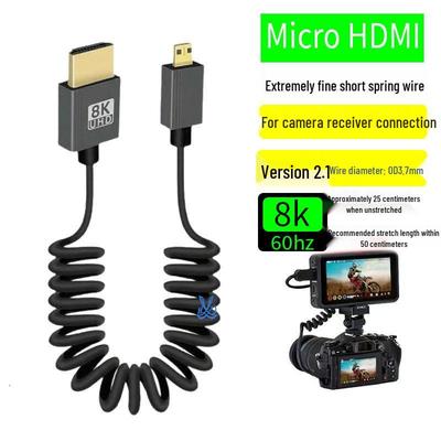 Ultra-weiches Micro-HDMI-Federkabel 8K@60Hz Rechtwinklig für DSLR-Kamera