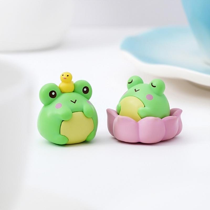 8 Piece Creative Miniature Plastic Frogs Animal Sculpture For Home Office Tabletop Decors Garden Landscape Ornaments