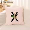 Pink Letter Printing Pillowcase Cushion Cover Autumn Decorative  Anime    Sofa