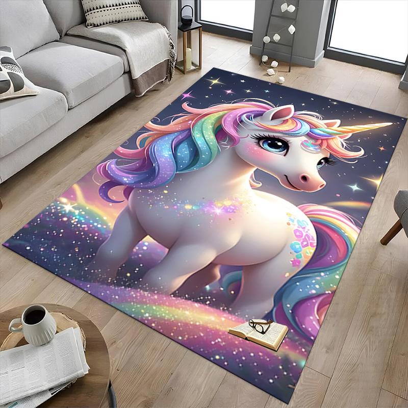 1pc Unicorn Fantasy Carpet Anti Slip Polyester Floor Mat for office.Bedroom